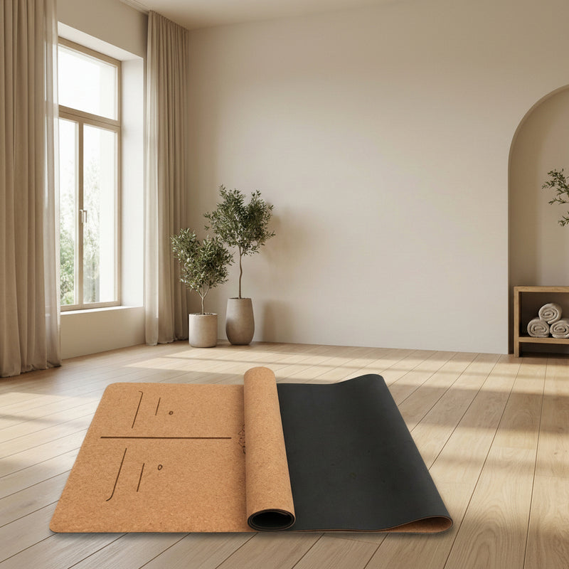 Tapis Pilates CorkFlex 5 mm – Liège Naturel avec Base TPE ou Caoutchouc